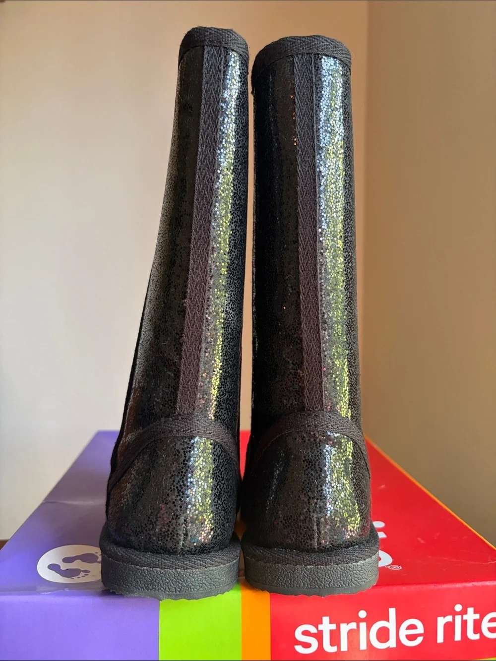 Stride Rite Black Glitter Tall Girls' Boots